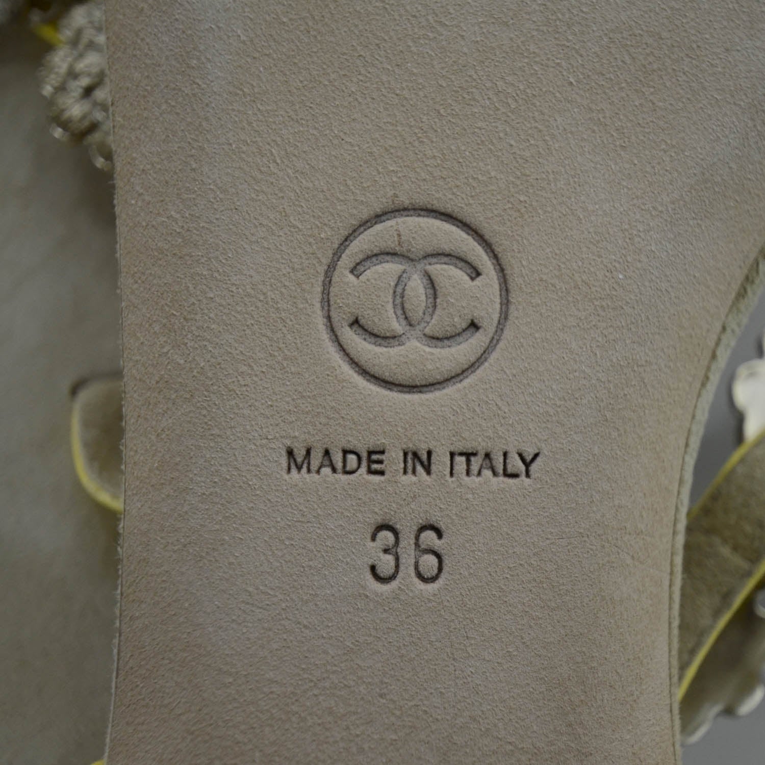 Chanel Leather Camellia Thong Sandals 36 Yellow 6 of 7
