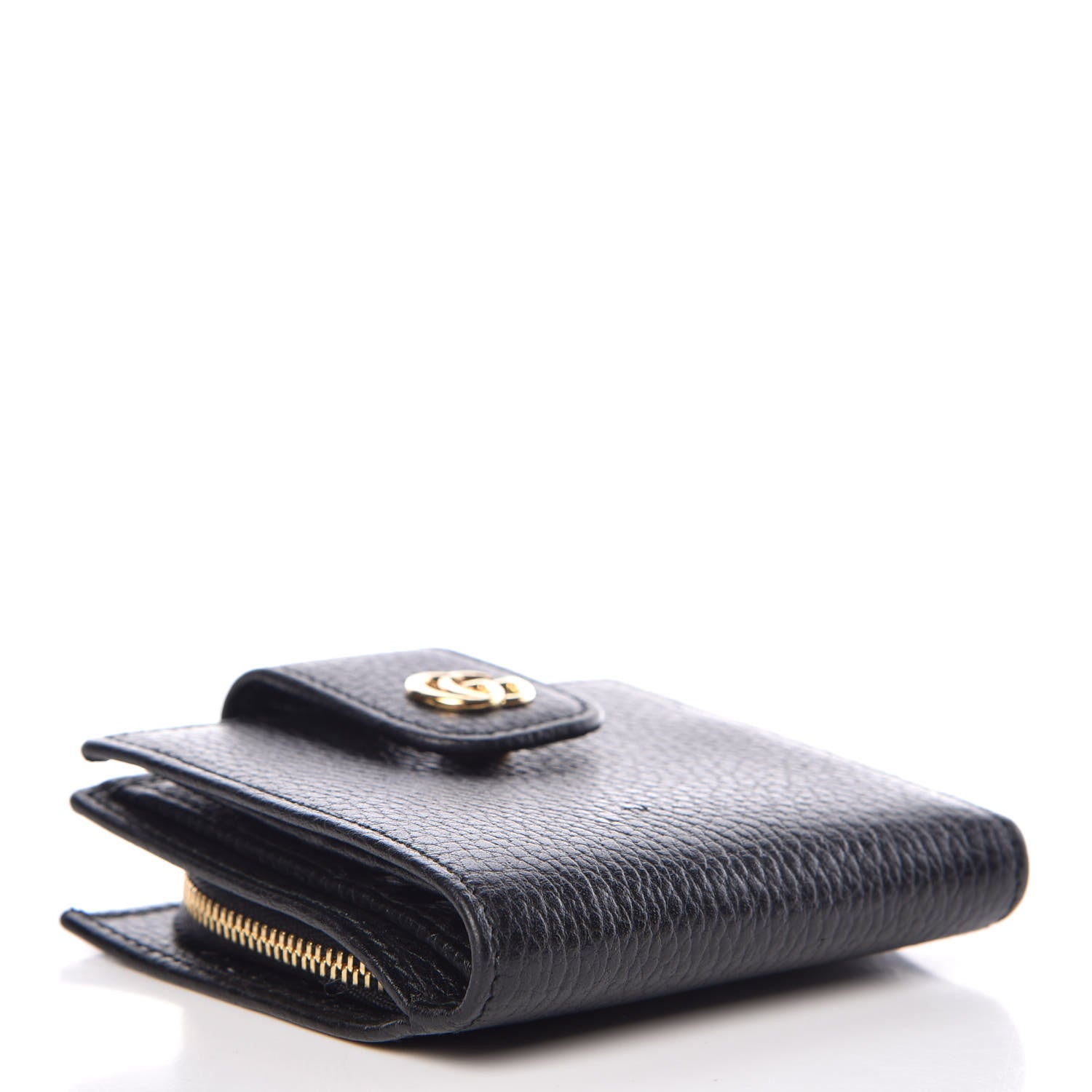 Gucci Dollar Calfskin GG Marmont French Wallet Black 4 of 9