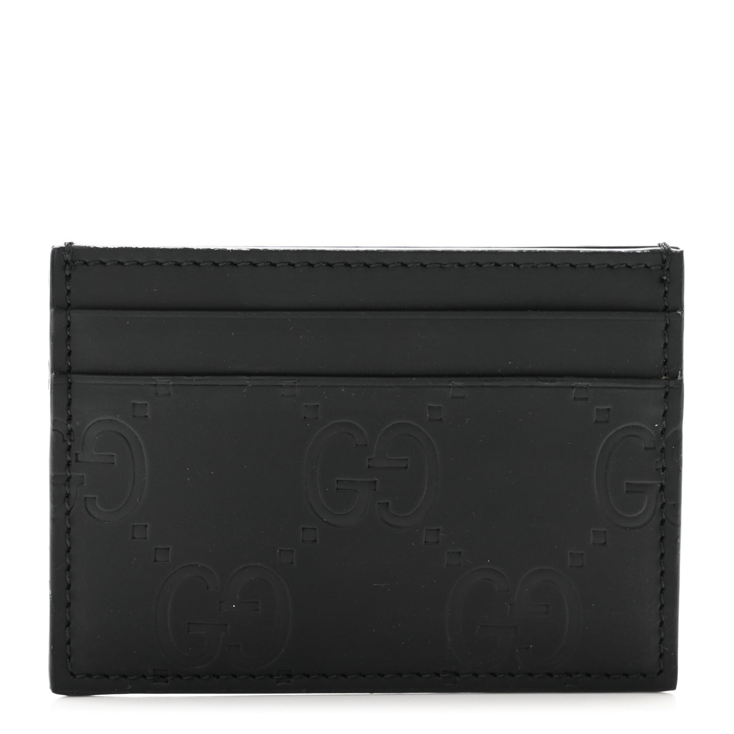 Rubber Effect GG Embossed Card Holder Black