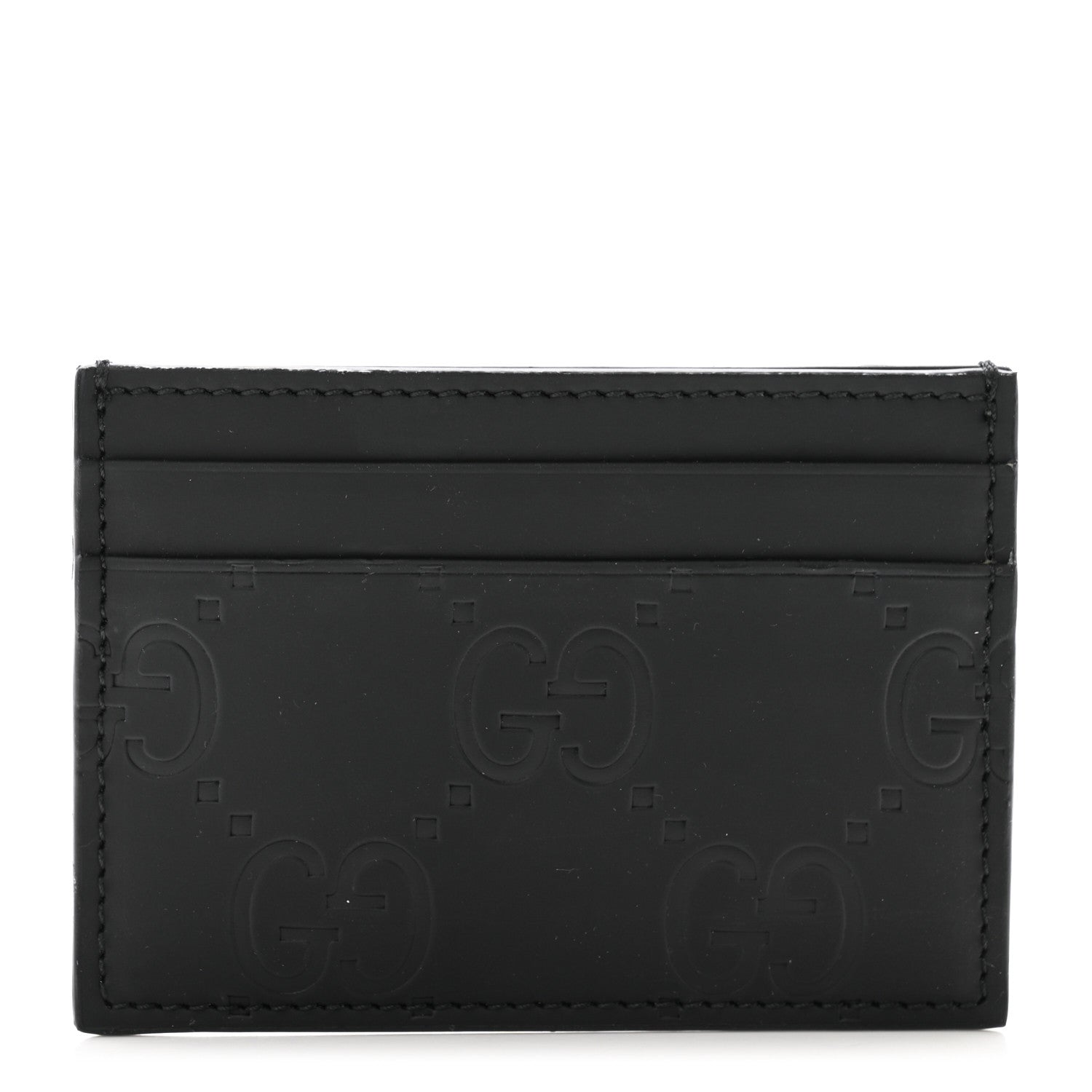 Gucci Rubber Effect GG Embossed Card Holder Black 1 of 7