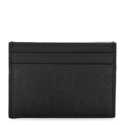Gucci Rubber Effect GG Embossed Card Holder Black 1 of 7
