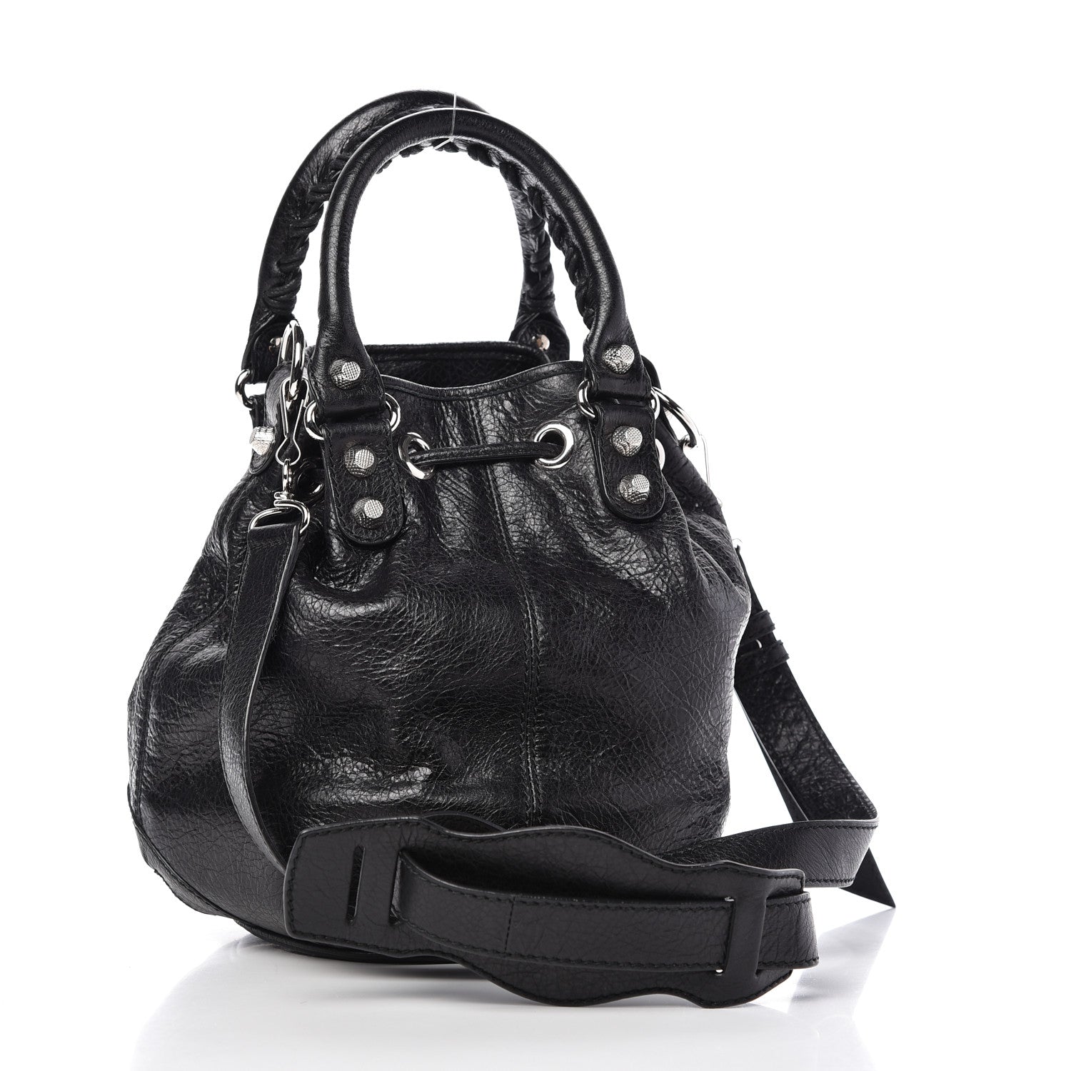 Balenciaga Agneau Giant 12 Silver Hardware Mini Pompon Black 4 of 10
