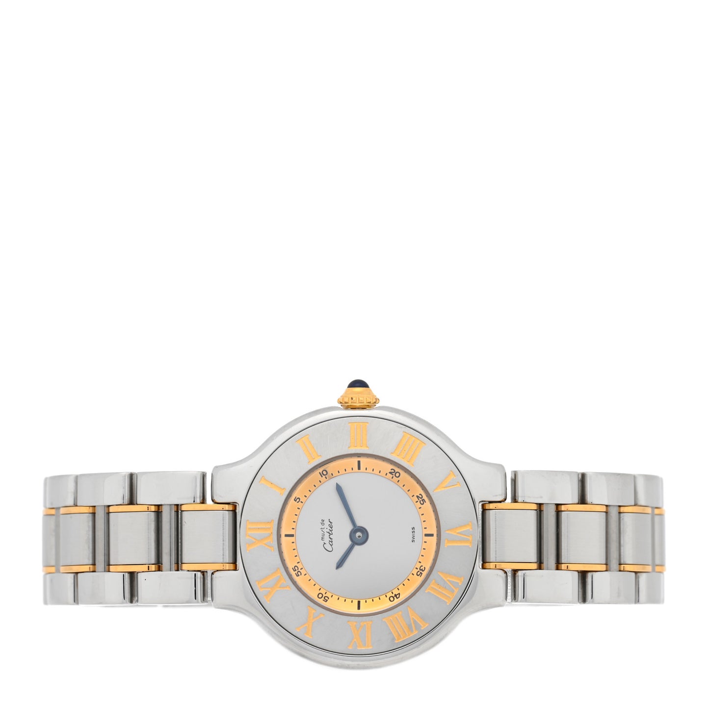Stainless Steel 18K Yellow Gold 28mm Must de 21 Quartz Watch