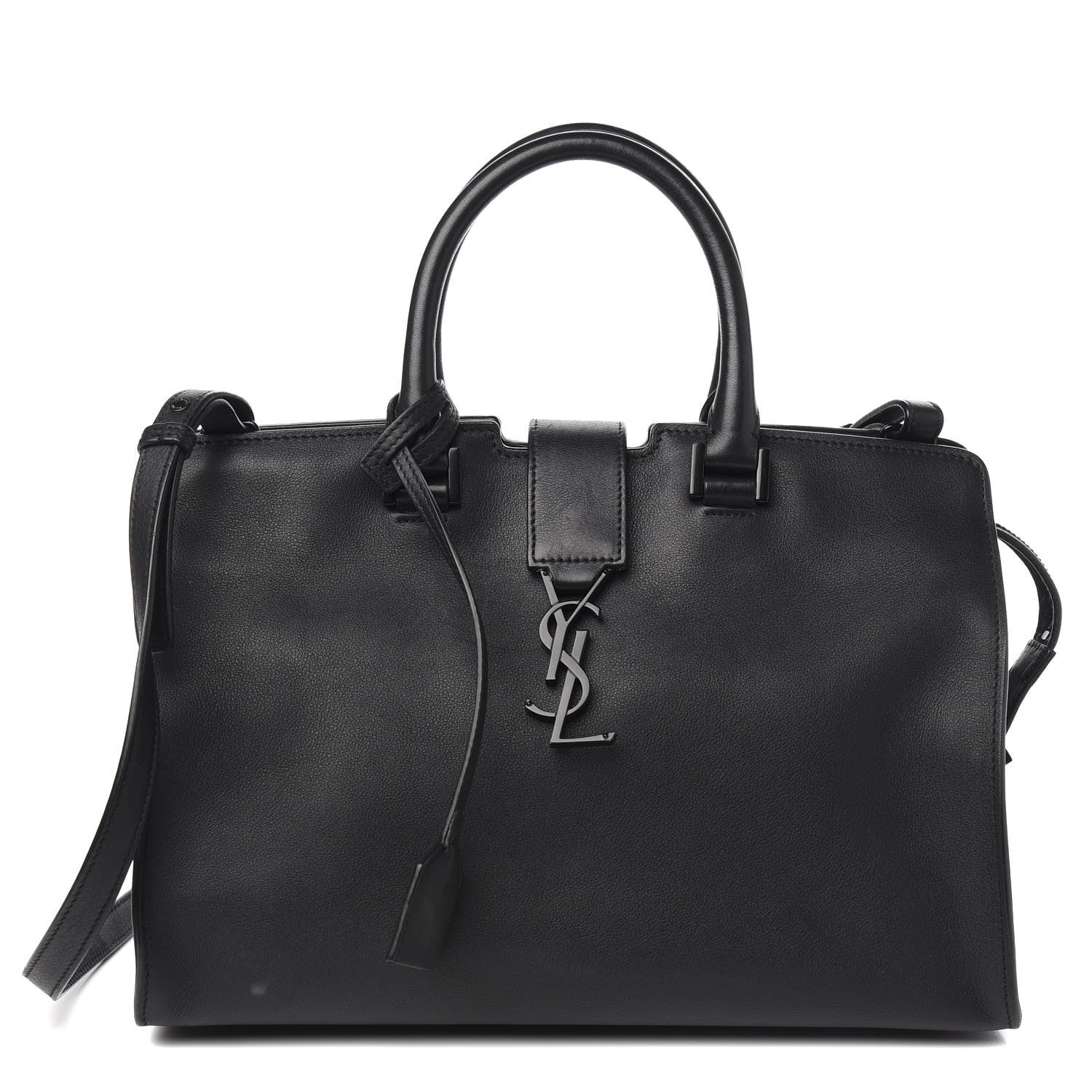 Saint Laurent Smooth Calfskin Small Monogram Cabas Black 2 of 11