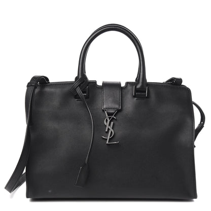 Saint Laurent Smooth Calfskin Small Monogram Cabas Black 2 of 11