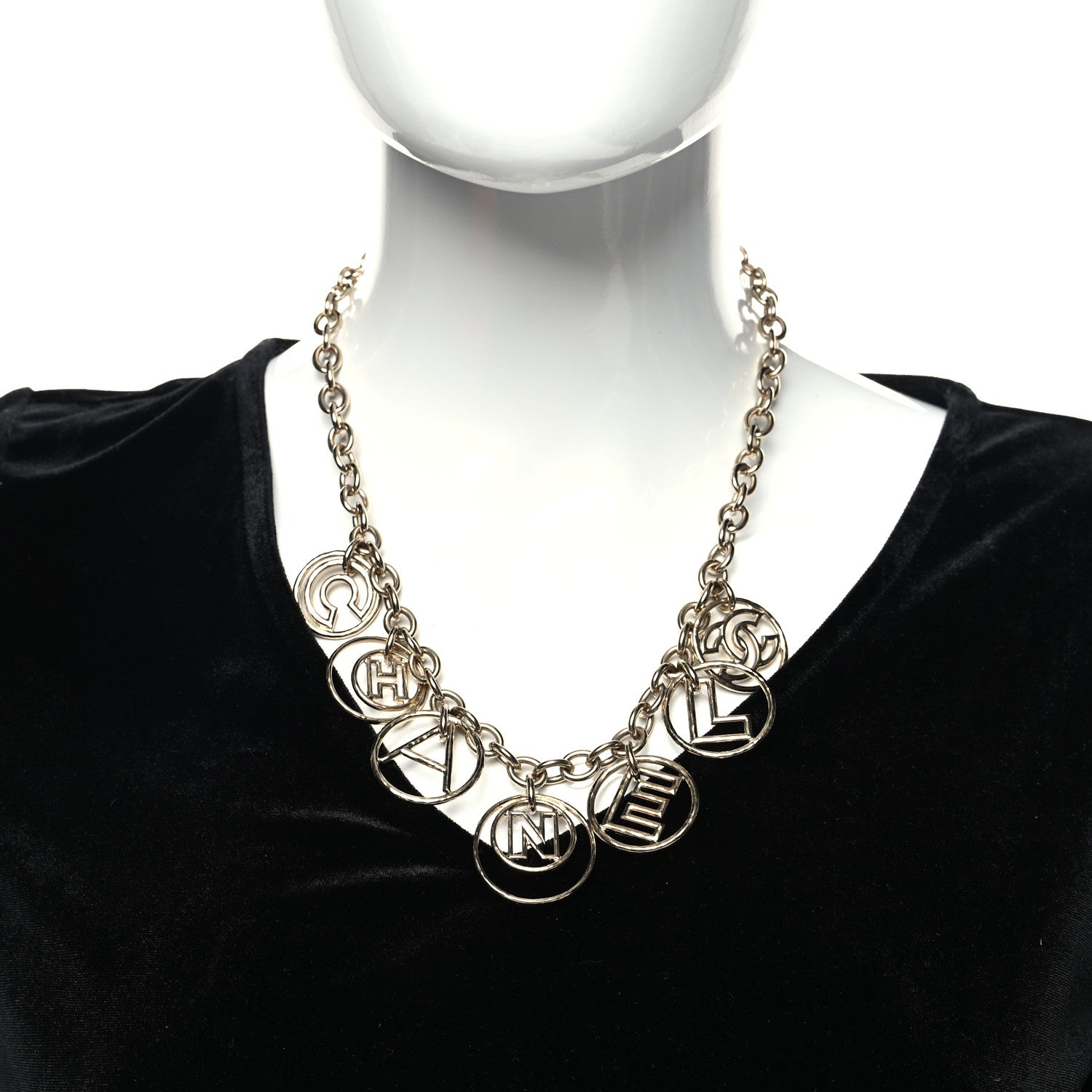 Chanel Metal CC Round Choker Necklace Gold 2 of 5