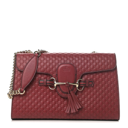 Gucci Microguccissima Medium Emily Chain Shoulder Bag Red 1 of 12