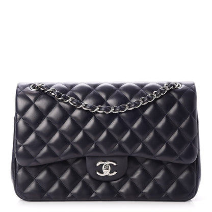 Chanel Lambskin Quilted Jumbo Double Flap Dark Navy 1 of 8
