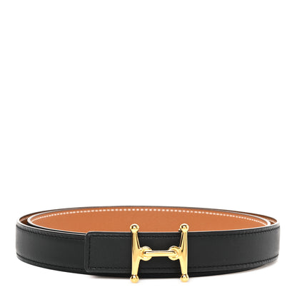 Hermes Swift Epsom 24mm H Torsade Belt 95 38 Black Etoupe 1 of 4