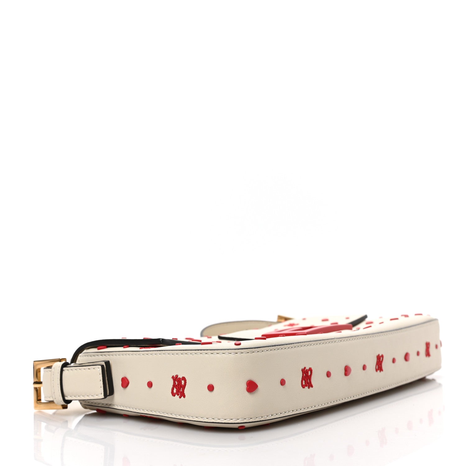 Fendi Vitello Burro Chinese Valentines Day Karligraphy Embroidered Baguette 1997 Pana Rosso Cardinale 5 of 18