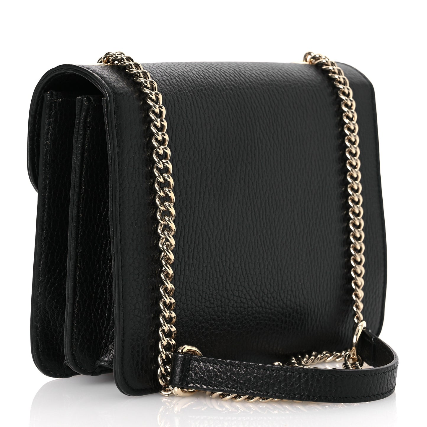 Dollar Calfskin Small Interlocking G Shoulder Bag Black