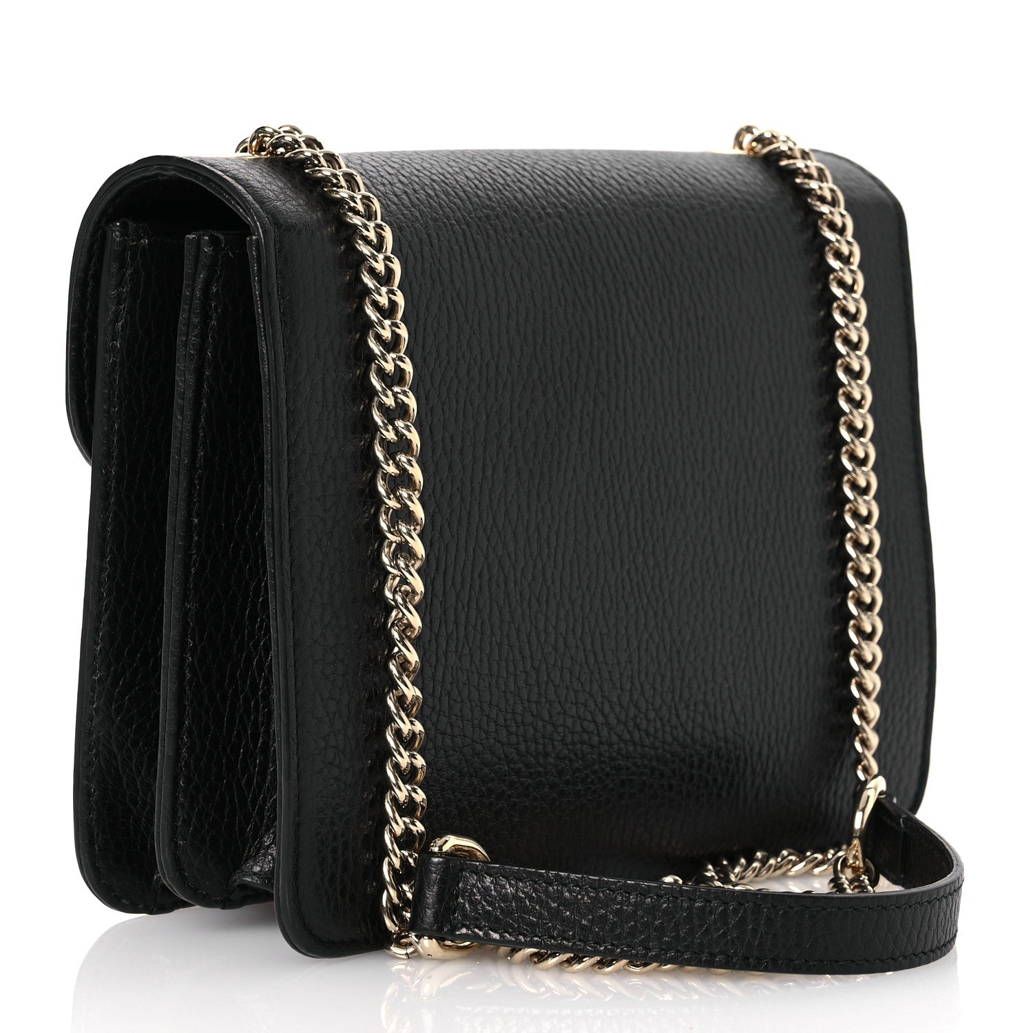 Gucci Dollar Calfskin Small Interlocking G Shoulder Bag Black 3 of 14