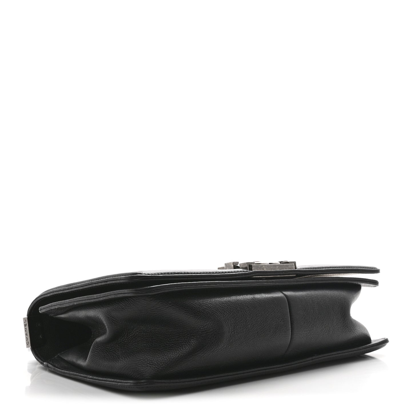 Calfskin Double Stitch Medium Boy Flap Black