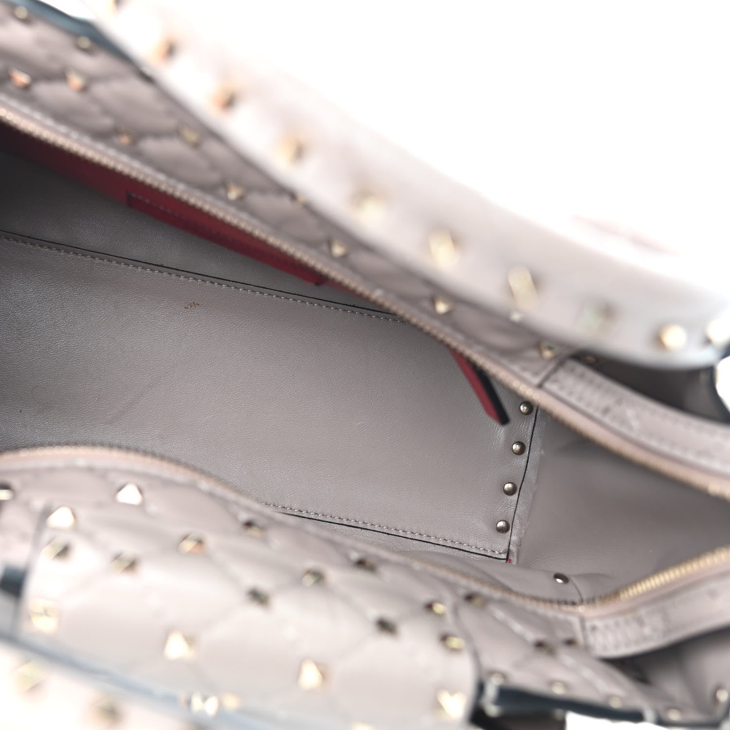 Valentino Garavani Nappa Rockstud Spike Double Handle Tote Poudre 5 of 9