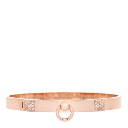 Hermes 18K Rose Gold Diamond PM Collier De Chien Bracelet SH 1 of 4