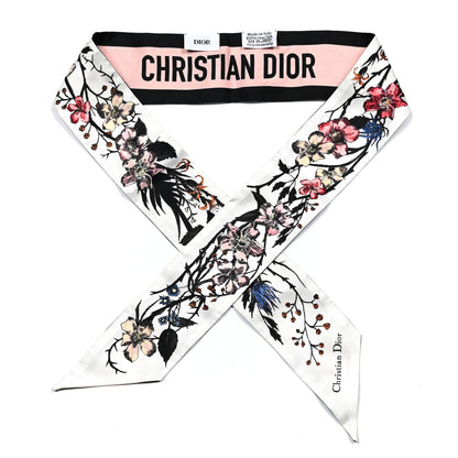 Christian Dior Silk Rosa Mutabilis Mitzah Scarf Beige 1 of 3