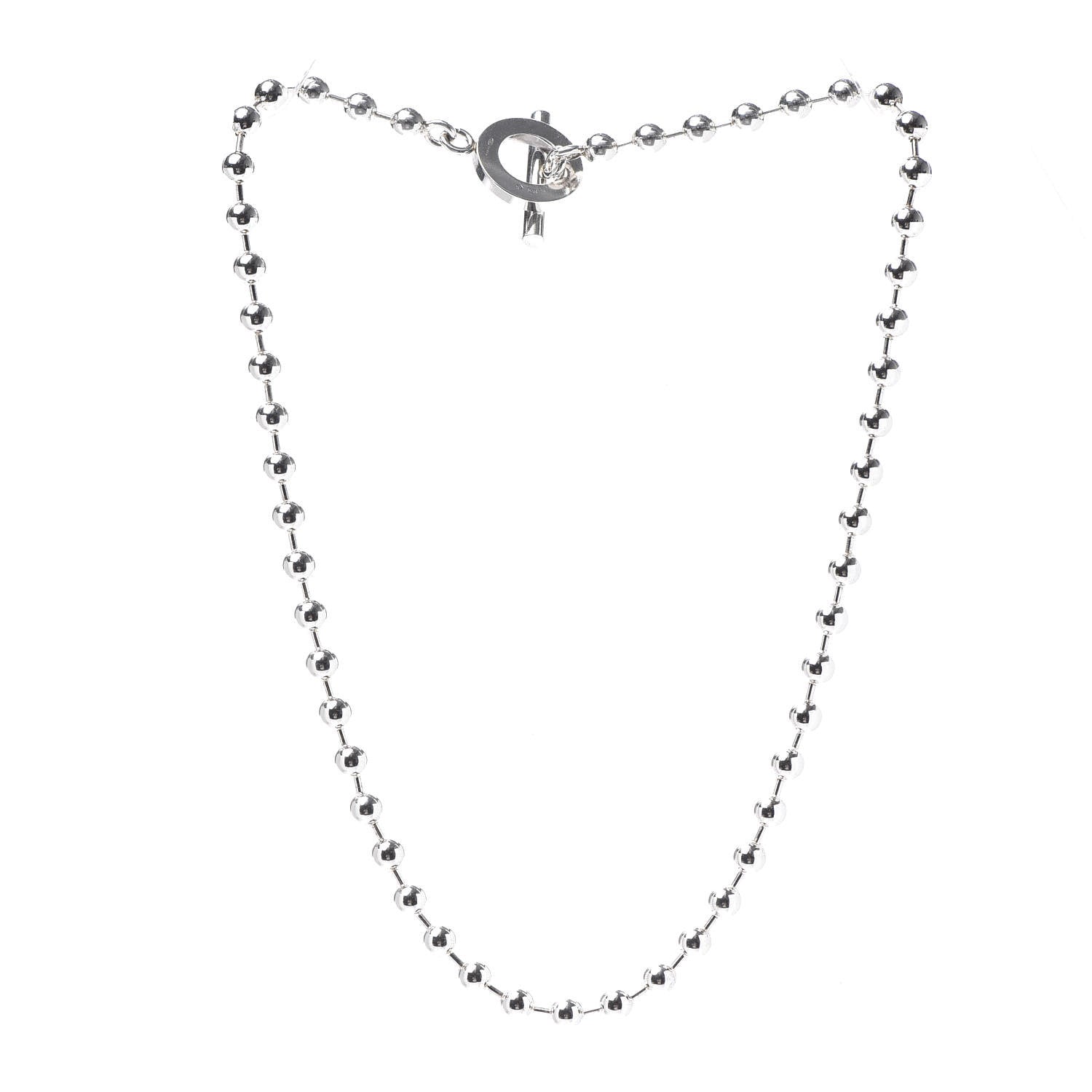 Gucci Sterling Silver Boule Toggle Necklace 3 of 7