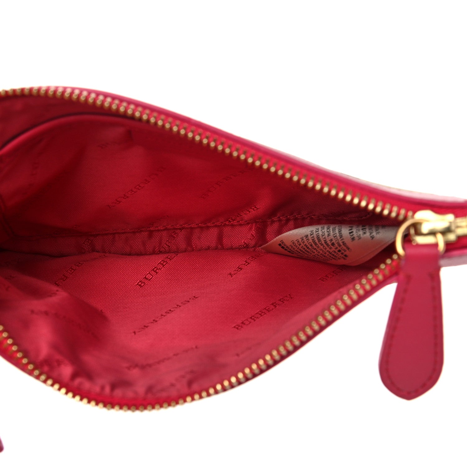 Burberry Haymarket Check Zip Pouch Pink 5 of 9