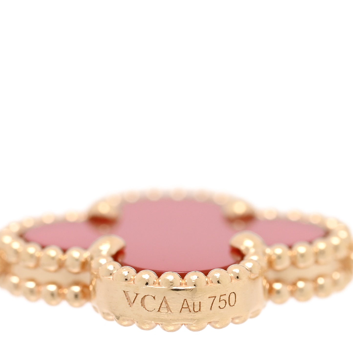 18K Yellow Gold Carnelian 5 Motifs Vintage Alhambra Bracelet