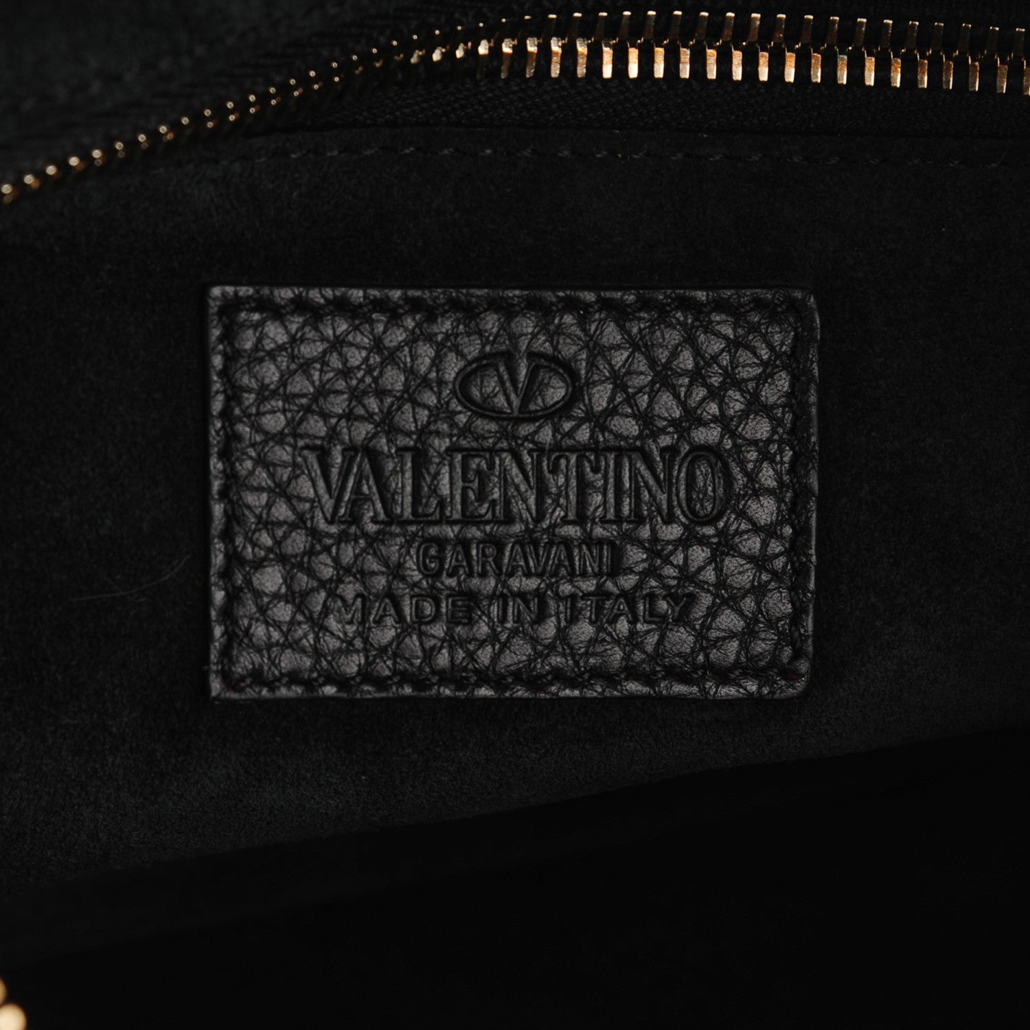 Valentino Garavani Grained Calfskin Rockee Fringe Clutch Black 6 of 8