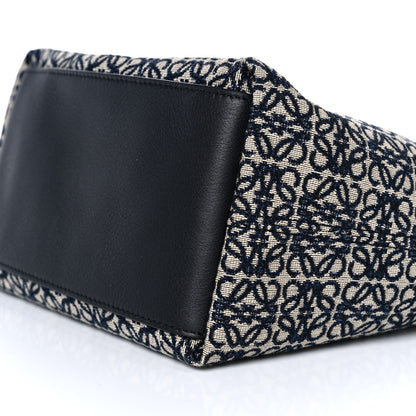 Loewe Jacquard Anagram Calfskin Small Cubi Bag Navy Black 8 of 8