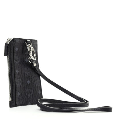 MCM Visetos Lanyard Card Holder Black 3 of 8