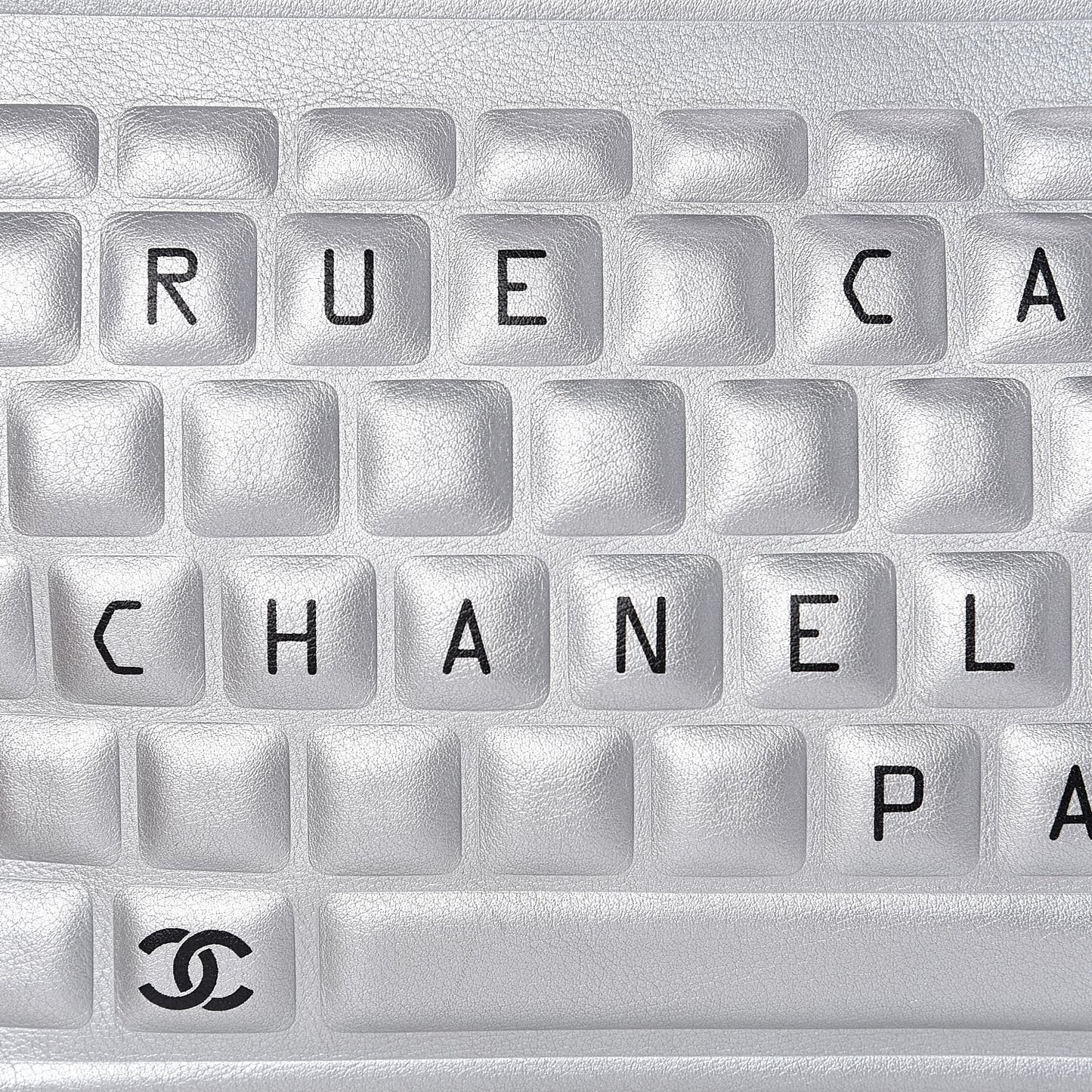 Metallic Calfskin Keyboard Pouch Silver