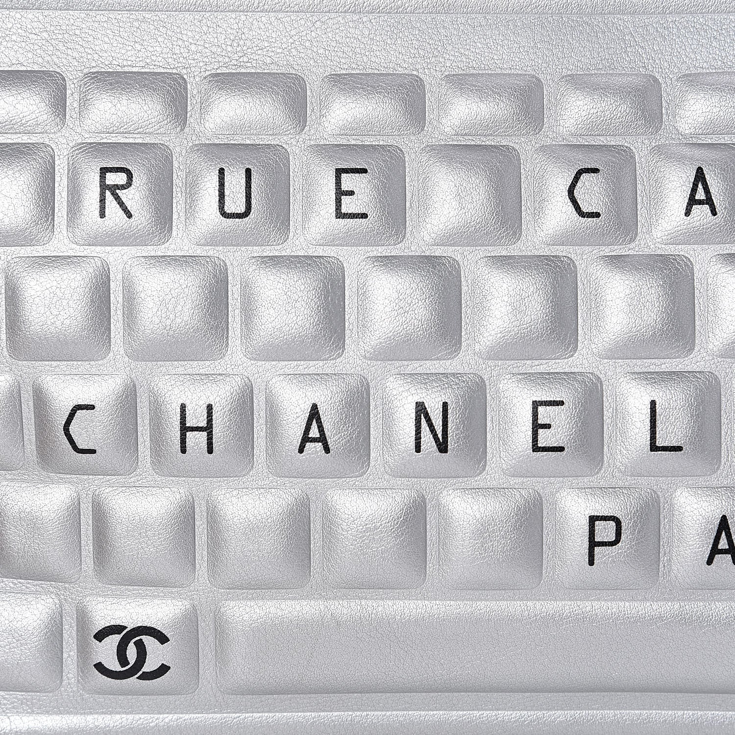 Chanel Metallic Calfskin Keyboard Pouch Silver 10 of 11