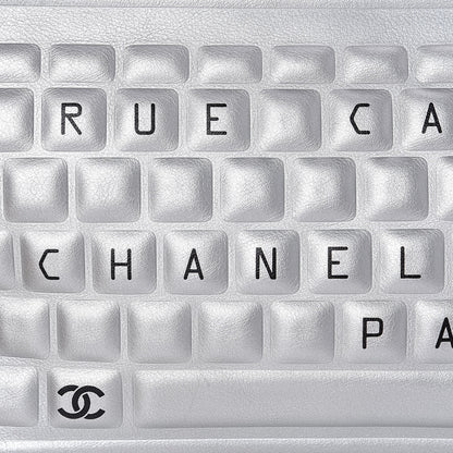 Chanel Metallic Calfskin Keyboard Pouch Silver 10 of 11