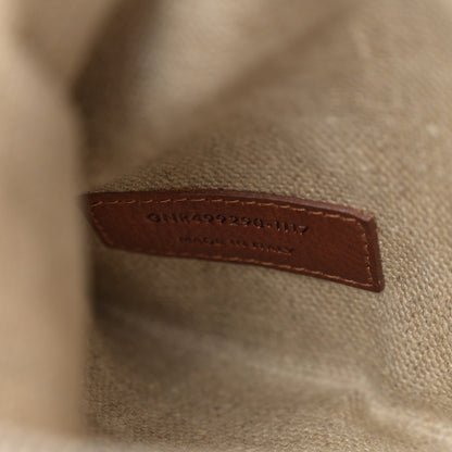 Saint Laurent Linen Calfskin Small Rive Gauche Tote Brown 7 of 13