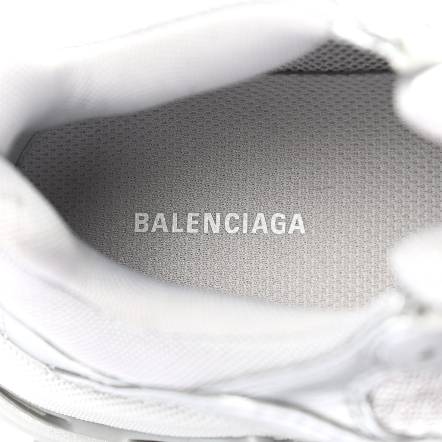 Metallic Fabric Mesh Womens Triple S Sneakers 37 Silver