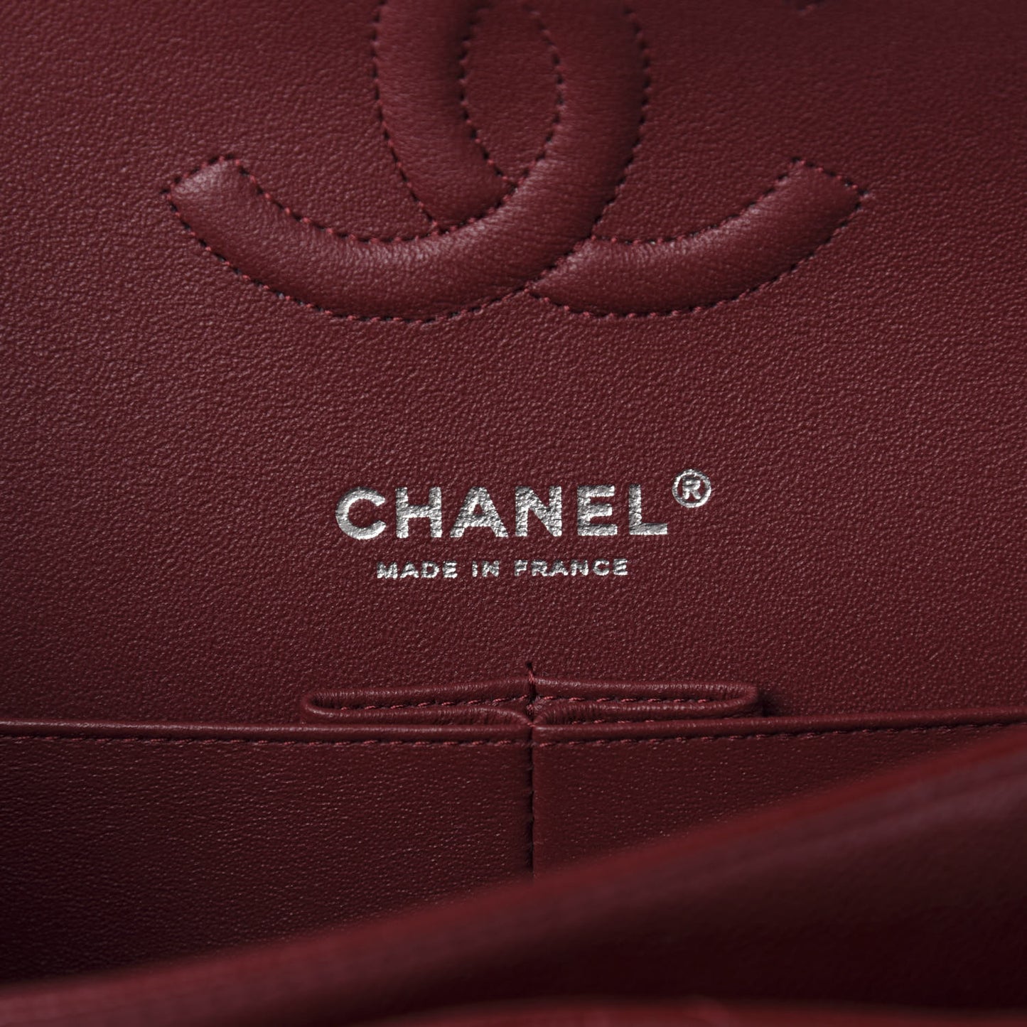 Caviar Quilted Medium Double Flap Dark Red