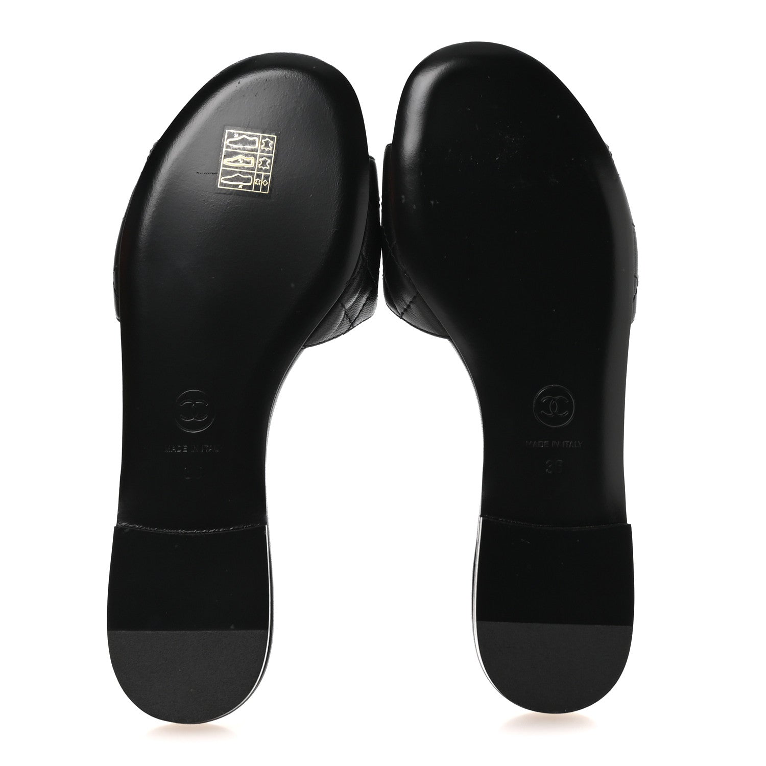 Chanel Lambskin Quilted CC Turnlock Sandals 36 Black 6 of 9