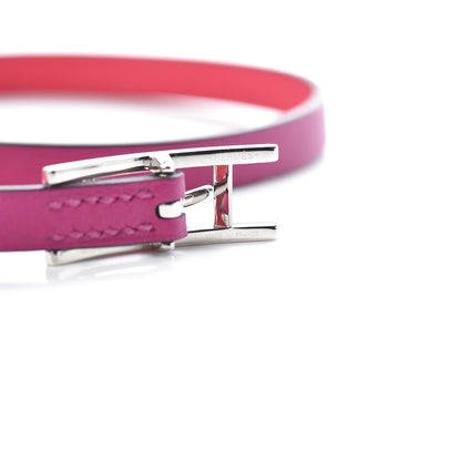 Hermes Swift Behapi Double Tour Reversible Bracelet T1 Rose Pourpre Rose Extreme 4 of 5