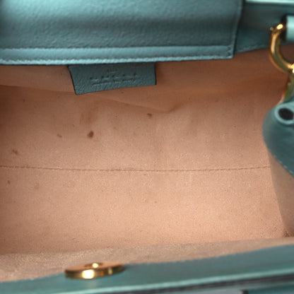 Gucci Wonka Grain Calfskin Mini Diana Tote Bag Dusty Azure Orange Fluo 5 of 12