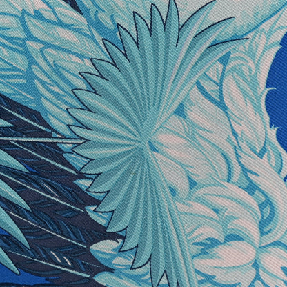 Hermes Epsom Printed Silk Flamingo Party Soie-Cool Wallet Mykonos Bleu Atoll 10 of 10
