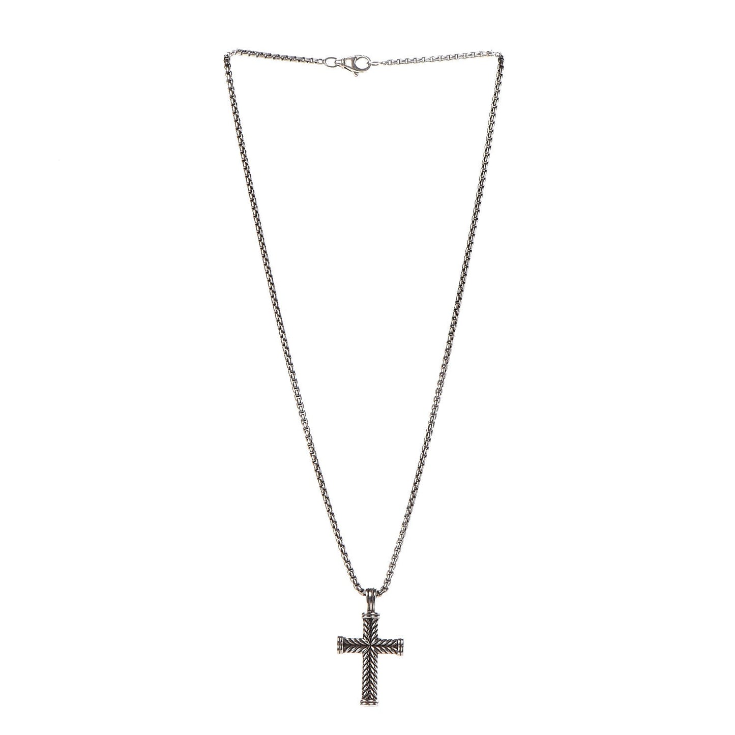 Sterling Silver Chevron Cross Necklace