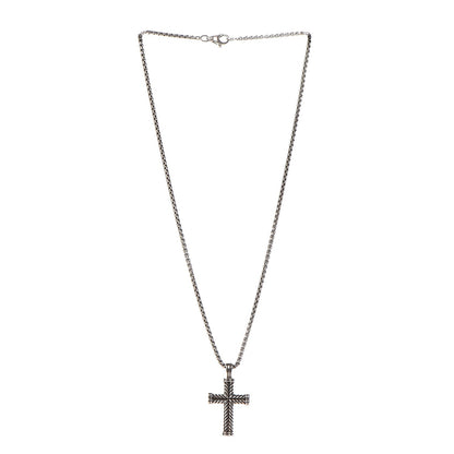 David Yurman Sterling Silver Chevron Cross Necklace 3 of 6