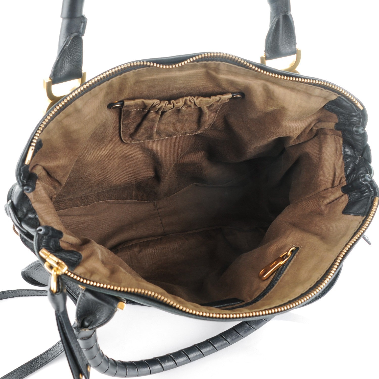 Chloe Calfskin Braided Large Marcie Satchel Black 5 of 7