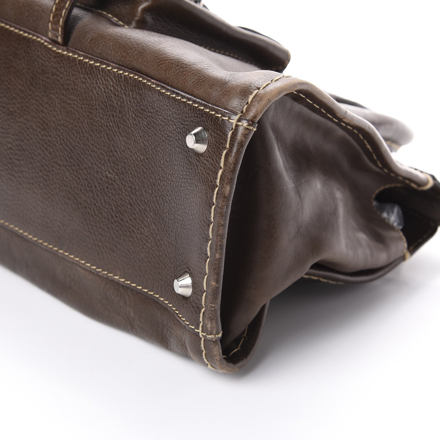 Chloe Calfskin Edith Satchel Brown 9 of 9