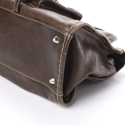 Chloe Calfskin Edith Satchel Brown 9 of 9