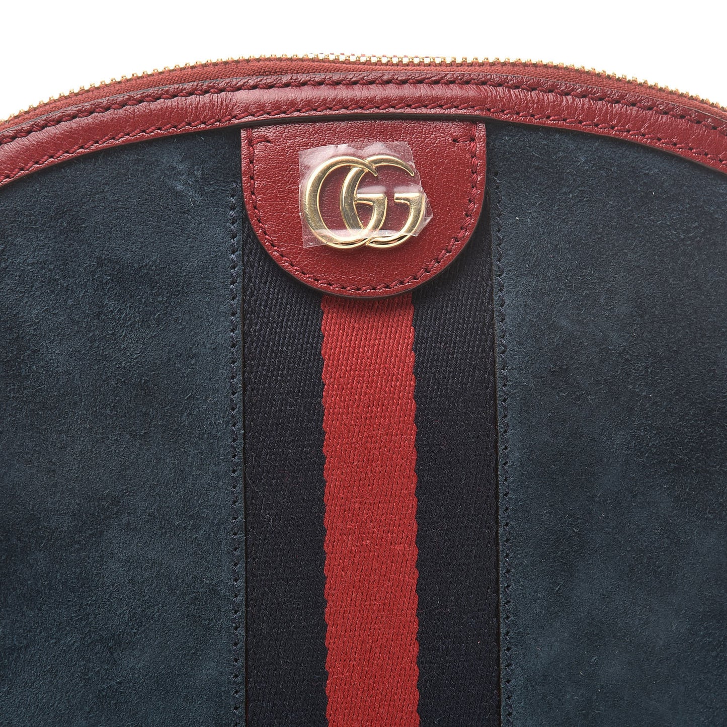 Suede Calfskin Web Small Ophidia Dome Shoulder Bag New Blue Romantic Cherry