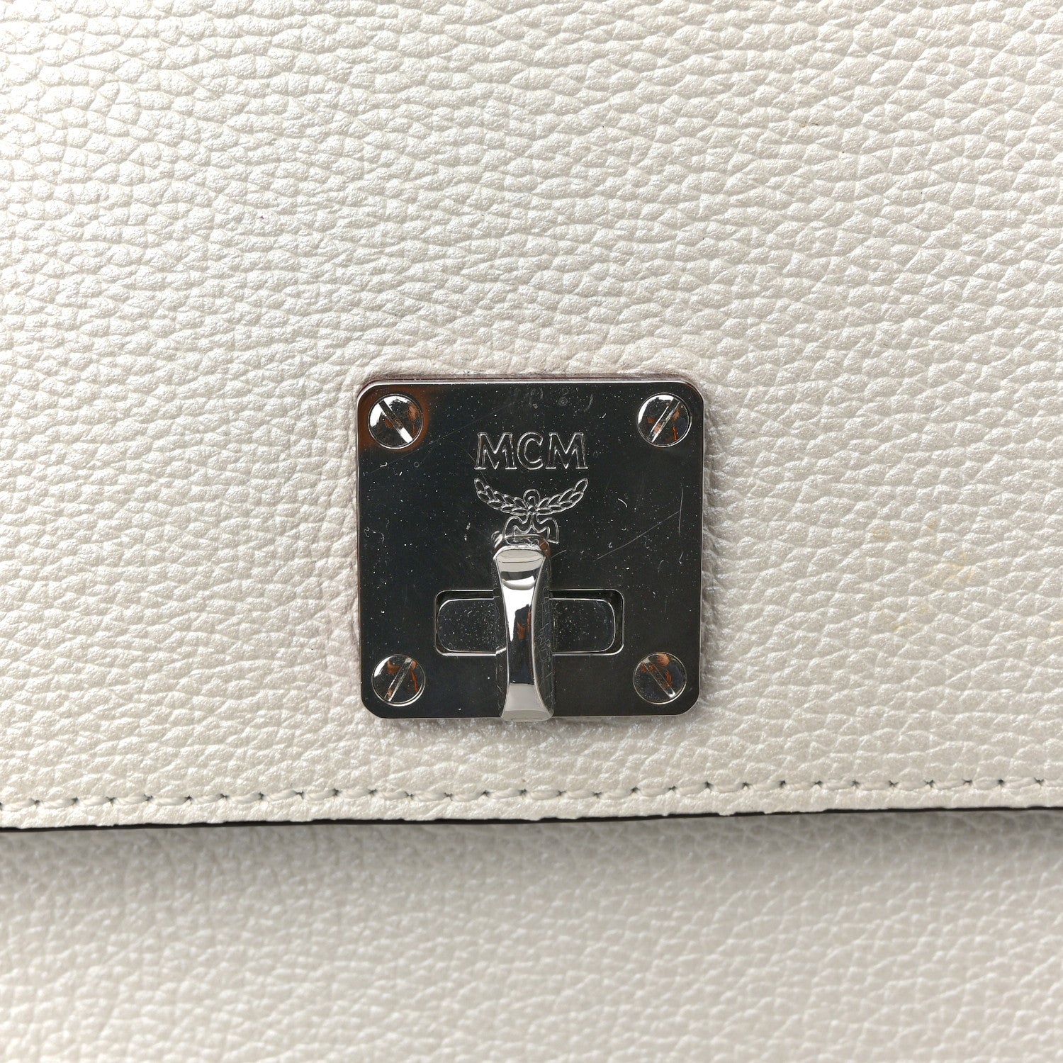 MCM Grained Calfskin Medium Milla Convertible Backpack White Flake 11 of 13