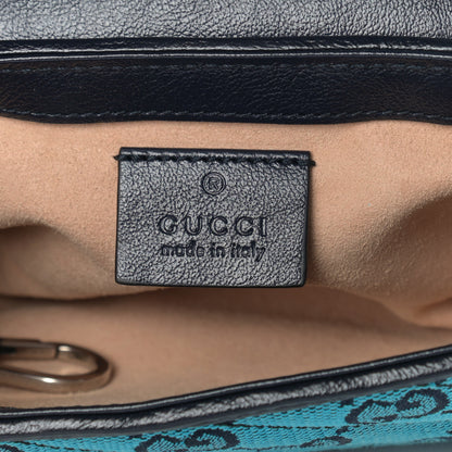 Gucci Monogram Multicolor Matelasse Diagonal Super Mini GG Marmont Shoulder Bag Light Blue 6 of 10
