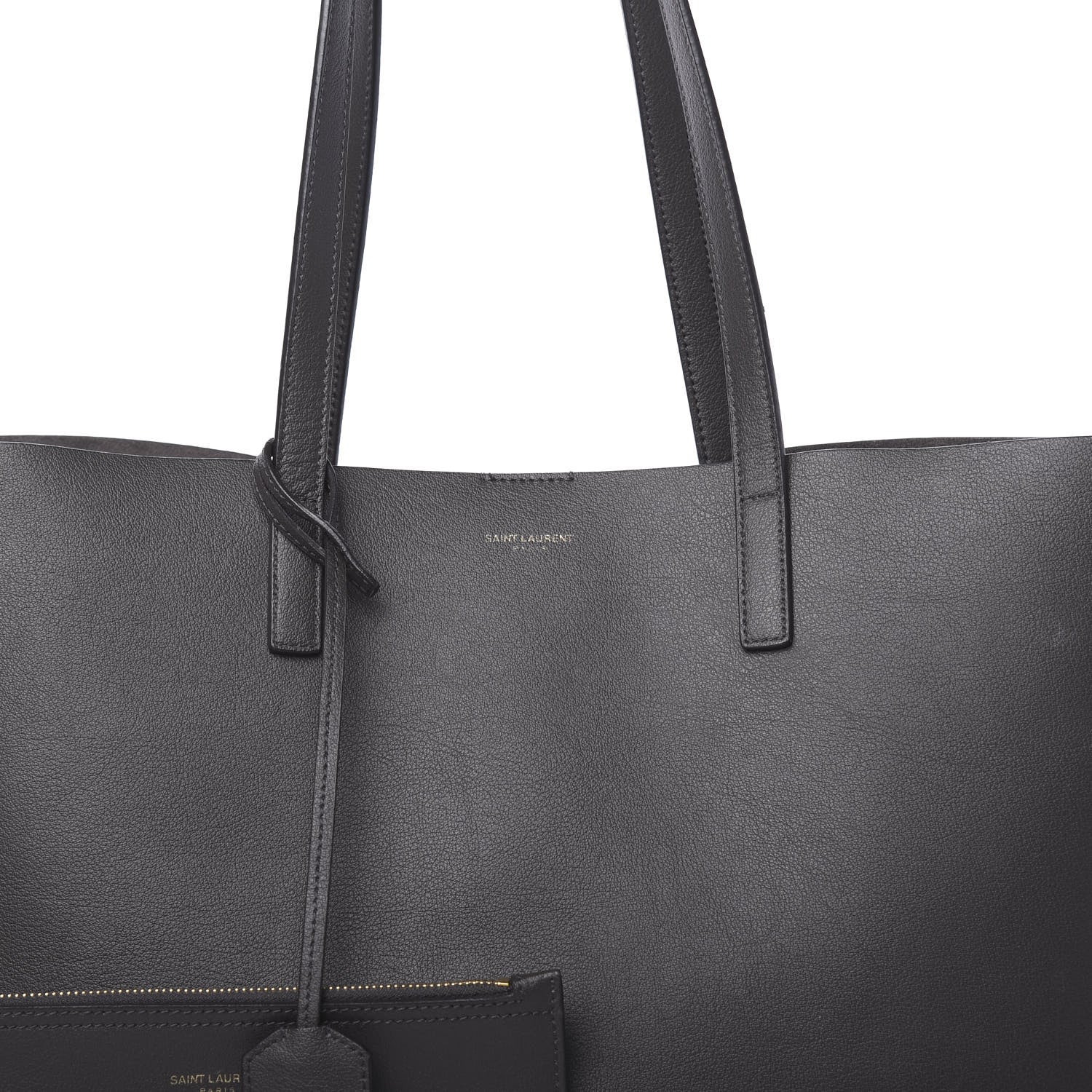 Saint Laurent Calfskin Large Shopping Tote Dark Grey 12 of 18