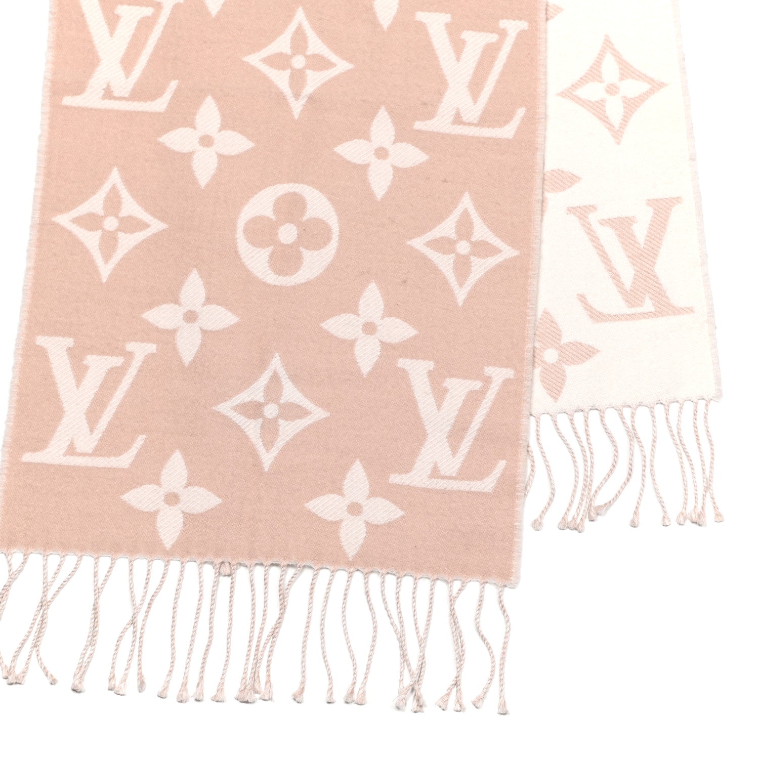 Louis Vuitton Wool Monogram Simply LV Scarf Beige 3 of 4