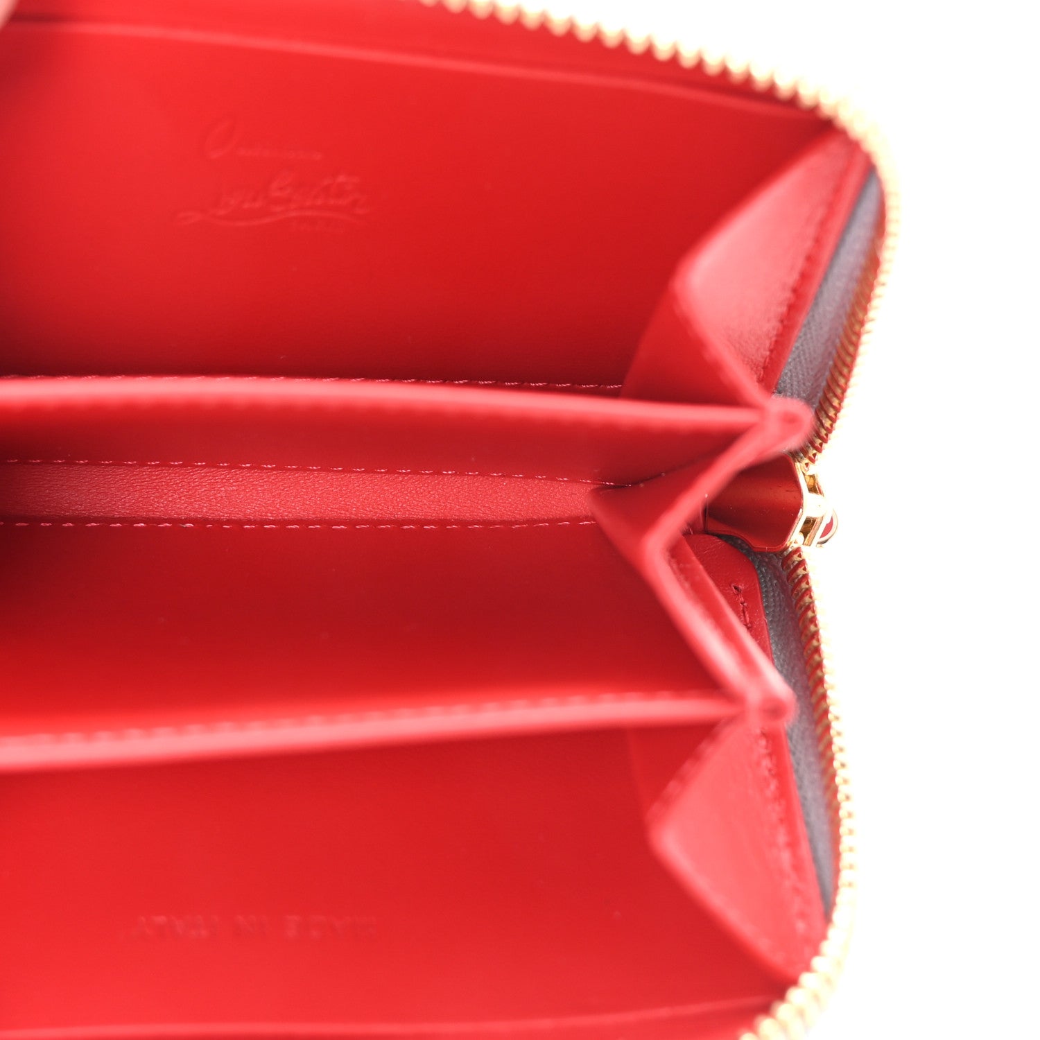 Christian Louboutin Mirror Degrade Spikes Loubinthesky Panettone Coin Purse Leche Gold 5 of 7