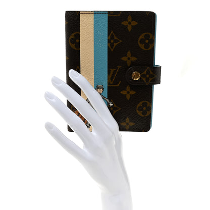 Louis Vuitton Monogram Groom Small Ring Agenda Cover Blue 2 of 9