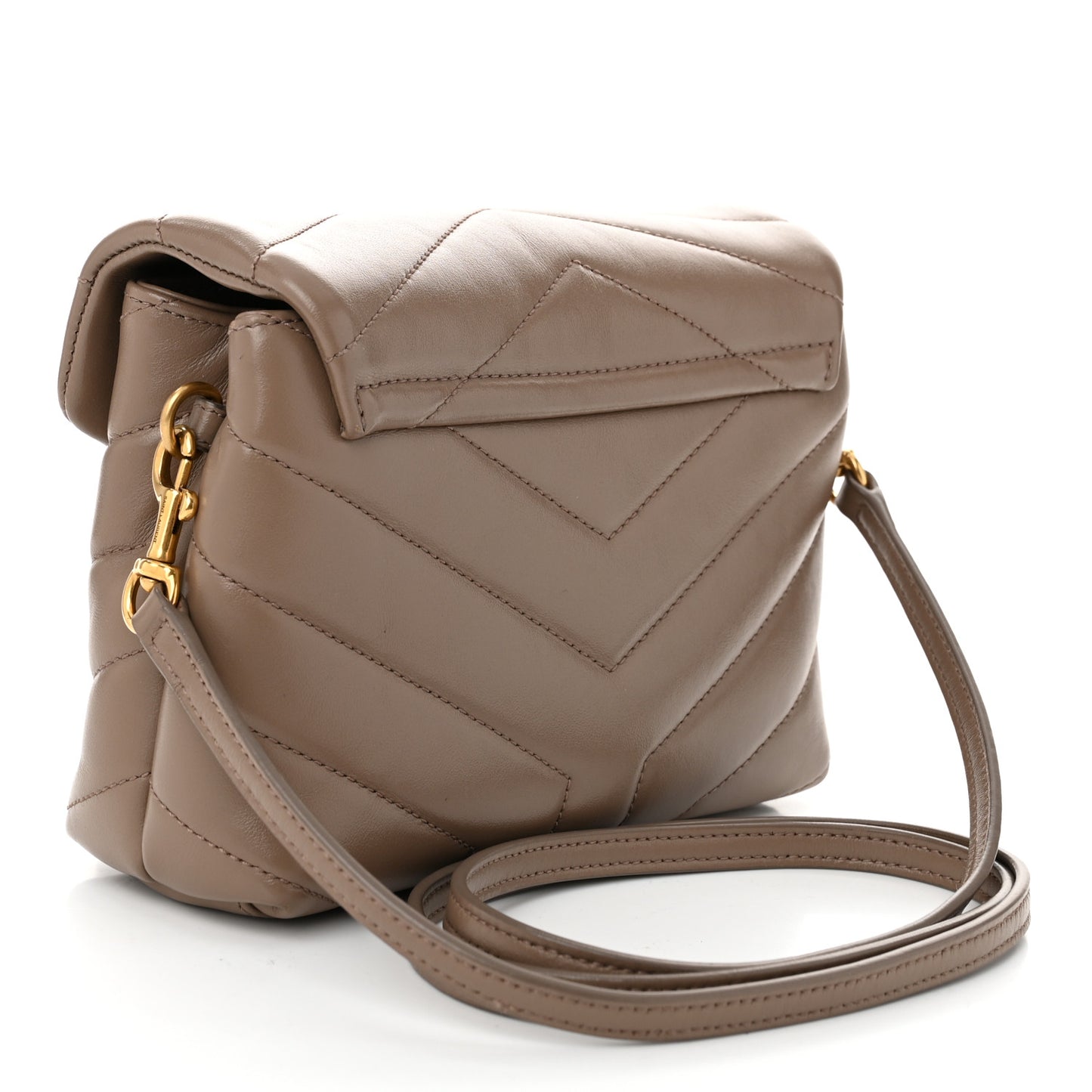 Calfskin Y Quilted Monogram Toy Loulou Crossbody Bag Dark Beige
