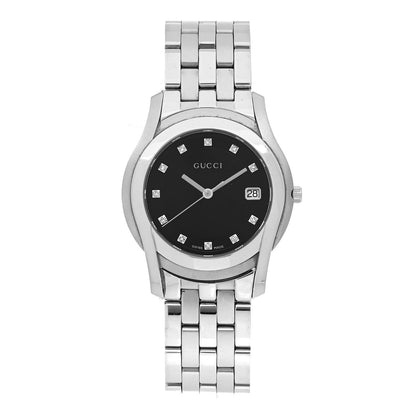 Gucci Stainless Steel Diamond 35mm 5500M Quartz Watch Black 1 of 4